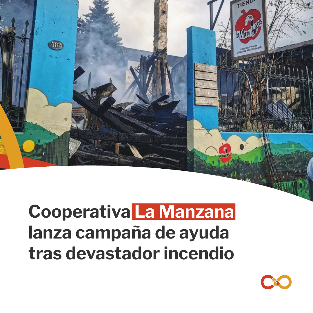 Cooperativa La Manzana funciona de manera online mientras se recupera de devastador incendio