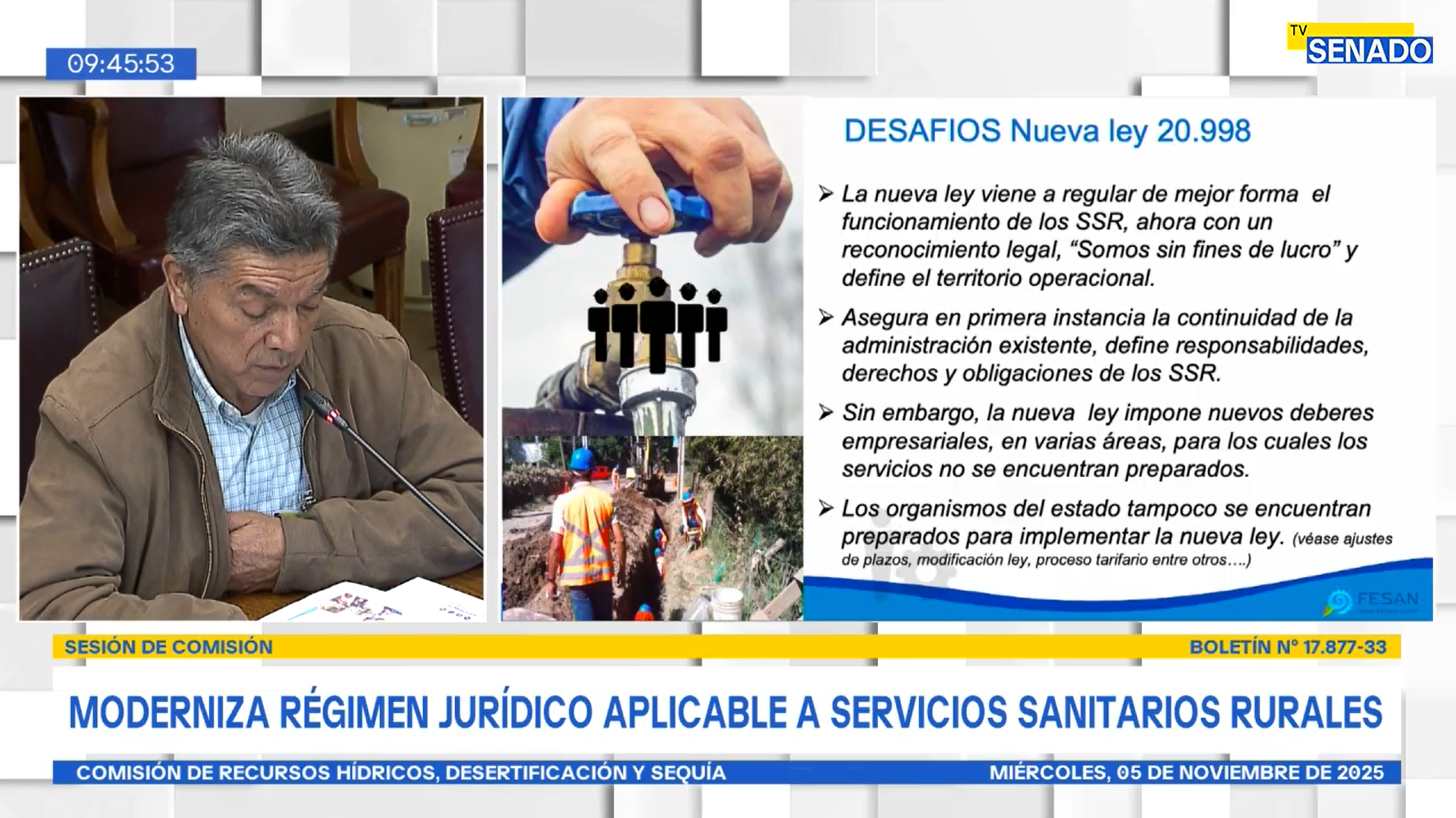 FESAN expone ante el Senado sobre modernización de la Ley N° 20.998