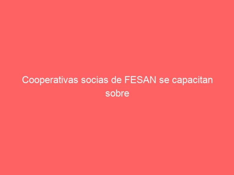 Cooperativas socias de FESAN se capacitan sobre modelo de gestión y gobernanza sostenible